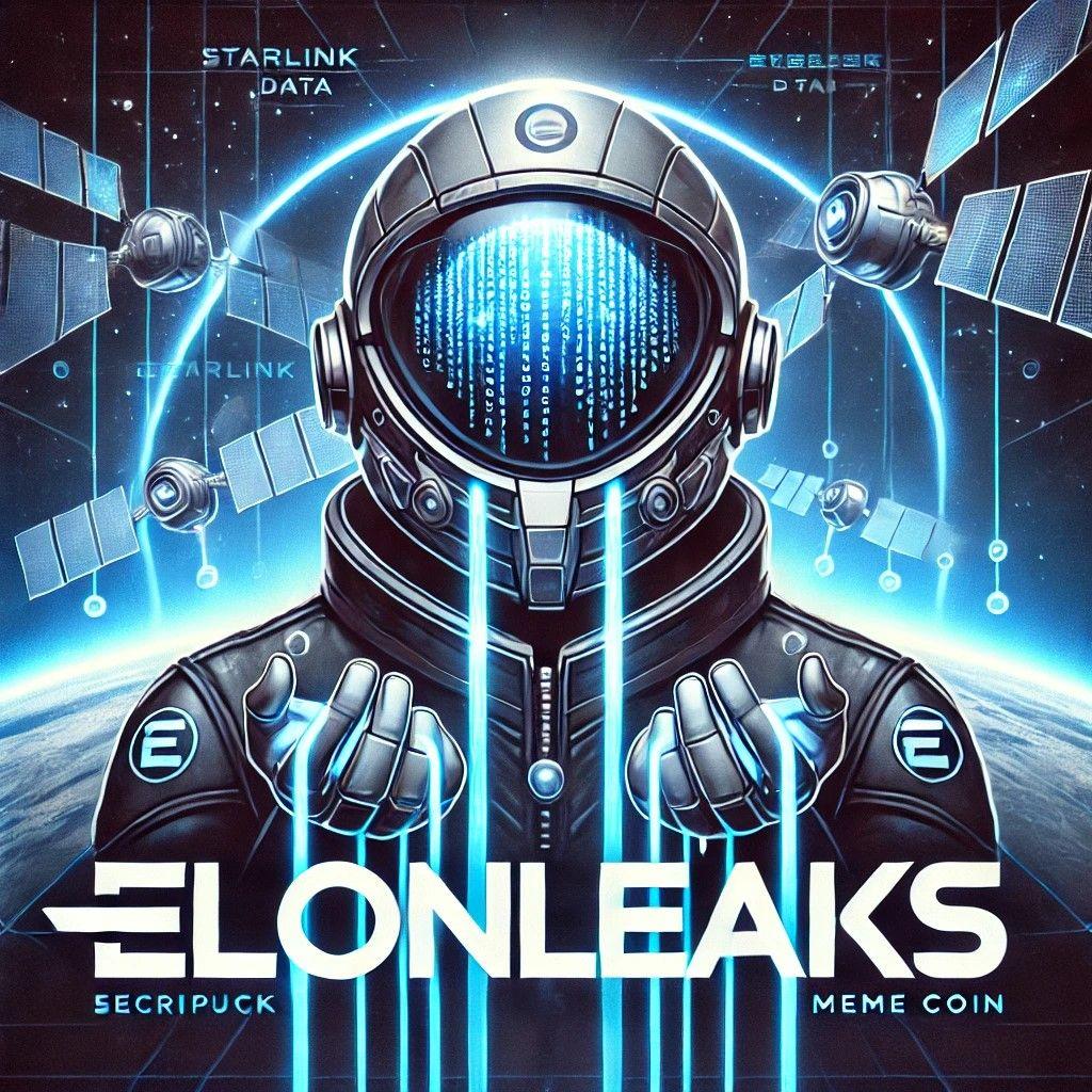 ElonLeaks ($LEAKX) Logo – Futuristic Crypto Meme Coin Design The ElonLeaks ($LEAKX) logo features a high-tech astronaut figure wearing a sleek, cybernetic helmet with a glowing blue visor. The visor is filled with cascading digital code, symbolizing data leaks, encryption, and decentralized truth. The astronaut's futuristic suit is detailed with metallic plating and glowing accents, reinforcing the sci-fi and cyberpunk aesthetic.  In the background, a network of Starlink-inspired satellites orbits above Earth, transmitting streams of encrypted data into space. The blue and silver neon tones give the design a high-tech, space-age feel, connecting it to Elon Musk’s Starlink, artificial intelligence, and digital transparency. The astronaut’s hands are positioned as if unleashing streams of data, representing the exposure of hidden information and leaks.  At the bottom, the bold, modern typography spells out “ElonLeaks” in a futuristic font, with a sharp metallic finish. The design is clean, minimal, yet visually striking, making it highly recognizable in the crypto and meme coin space.  SEO-Optimized Keywords & Accessibility Highlights: Futuristic astronaut crypto logo Cyberpunk meme coin design ElonLeaks ($LEAKX) digital currency logo High-tech blockchain branding Starlink-inspired crypto concept Glowing data leaks, decentralized finance theme AI, encryption, and digital transparency aesthetic